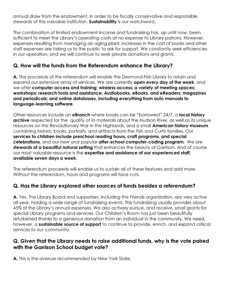 Desmond-Fish Library - FAQs Page 2